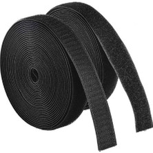 Wishora Store Magnet Siyah Cırt Cırtlı Bant 5 Metre Çift Taraflı Amerikan Fermuarı Genişlik 2 cm