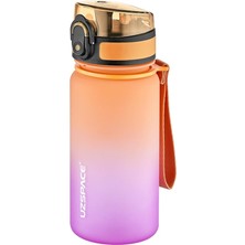 Wishora Store 350 ml Pipetsiz Çift Renk Softtouch Tritan Çocuk Su Matarası -FFCOL350MLUZS Turuncu-Mor