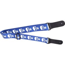 Wishora Store Elektro Gitar Kayışı, Gitar Kayışları, Ukulele Için Bas Için Kafatası Deseni (Mavi)