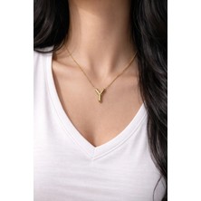 Stilly Kararmaz Çelik Y Harf Balon Kolye