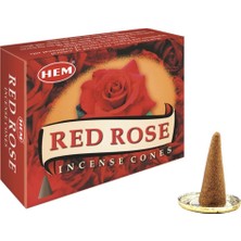 cosangroup Hem Red Rose Piramit Konik Tütsü – 12 Paket x 10 Adet (Toplam 120 Konik)