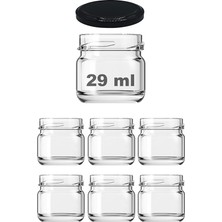 Wishora Store 29 ml Farklı Boyutlarda Kavanoz 29 cc Konserve Metal Kapaklı Cam Kavanoz 6 Adet (Şeffaf, 29 Cc)