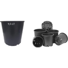 Wishora Store Üretim Saksısı 3 Adet 24X24 cm 9,5 Lt Plastik Saksı Siyah Üretim Saksı Bitki Saksısı