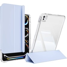 Alpsa Teknoloji ​​apple iPad Pro 13 2024 Kılıf Magnetik Ayrılabilen Airbagli Uyumlu Alps Sliding Tablet Kılıfı-Mavi Açık