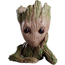 Wishora Store Koruyucuları Baby Groot Figür Düşünen Saksı Kalemlik Pla Büyük 15 cm