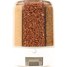 Wishora Store Bakliyat Organizeri, Bakliyat Saklama Kabı, 10 kg Kapasiteli Styles Gıda ve Bakliyat Saklama Kabı 6 Gözlü (10KG)