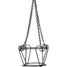 Wishora Store Kanca Asılan Siyah Ferforje Çiçeklik Bahçe Balkon Çiçek Saksı Dekoratif Duvar Saksılık Askı