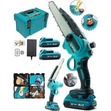 Wishora Store Rowermax Alman Hrd-58 Çift Batarya Otomatik Yağlama 24 cm Pala Şarjlı Ağaç Odun Dal Budama Testeresi