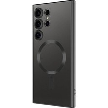 Wishora Store S24 Ultra Uyumlu Kamera Korumalı Magsafe Uyumlu Wireless Şarj Özellikli Zore Demre Kılıf-Siy