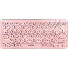 Wishora Store B380 Bluetooth Bağlantılı Ince Ergonomik Tasarım IPad Ile Uyumlu Taşınabiilir Telefon Tablet Için Türkçe Q Bluetooth Bağlantılı Klavye (Pembe)