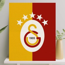 Wishora Store Boyama Tuval Seti Fırça Boya Dahil (Çıtalı) 40X50 cm - Galatasaray Logosu