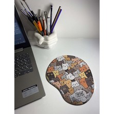 Wishora Store Shop - Kediler Baskılı Bilek Destekli Mouse Pad