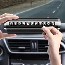 Wishora Store Alüminyum Araç Içi Parkmatik | Çevirmeli Park Telefon Numaratörü | Siyah Renk | Torpido Üstü Telefon Yazısı | Güneşe Dayanıklı Şık Tasarım | Kolay Montajlı