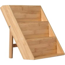 Wishora Store Home 3 Katlı Doğal Bambu Ayaklı Baharatlık Rafı Organizer – Tezgah Üstü ve Çekmece Içi Kullanıma Uygun, Katlanabilir, Kaymaz Ayaklı, Kompakt ve Şık Tasarımlı Mutfak Düzenleyici