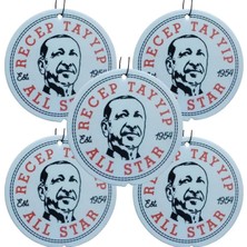 Wishora Store Tayyip Erdoğan 5'li Tasarımlı Araba Oto Oda Kokusu Aksesuarı Car Freshner