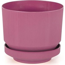 Wishora Store Tabaklı Saksı – Fuşya, 9 Litre, 1 Adet | Büyük Boy Bitki Saksısı, Alt Tabağıyla Birlikte