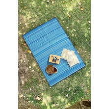 Wishora Store Mavi Plaj Kamp Piknik Bahçe Balkon Teras Hasır Halı Mat Savan Kilim Karavan Halısı 90X180