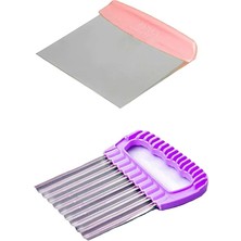 Wishora Store Home 2 Li Çelik Hamur Kesici Spatula ve Şekilli Patates Dilimleyici Pratik Doğrayıcı