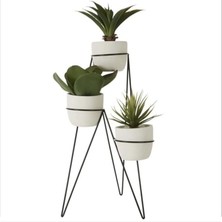 Wishora Store Dizayn Metal Saksı Standı Iskandinav 3 Katlı Ayaklı Çiçeklik WD249