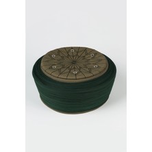 Sarıkhane Çocuk Talebe Sarığı - Yeşil Kumaş - Yeşil Takke - Düz Sarım - Kuş Gözü - 6 Metre