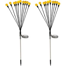 Wishora Store 2 Paket 10 Kafalı Güneş Sallanan Ateş Böceği Lambaları Akıllı Işık Kontrolü Dış Mekan Su Geçirmez Toprak Fişi Bahçe Atmosferi Dekorasyonu