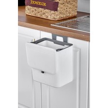 Wishora Store 15 Litre Fonksiyonel Kapaklı Banyo ve Mutfak Tezgahüstü Çöp Kovası Dolap ve Duvar Aparatlı 15 Lt.,yerden Tasarruflu Lavabo Altı Veya Dolap Kapısı Için Kapasiteli Mutfak Çöp Kovası,askılı (Beyaz)