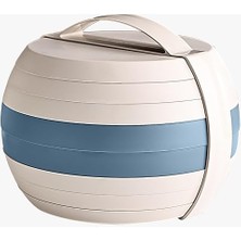 Wishora Store Küre Şeklinde 32 Parça Piknik ve Kamp Yemek Seti, 6 Kişilik, Mavi-Beyaz