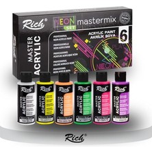 Wishora Store Mastermix Akrilik Boya Neon Renkler 60CC 6lı Set