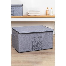 Wishora Store Kapısı Keçe Çok Amaçlı Kapaklı Düzenleyici Kutu (Mega Plus, Gri)