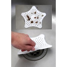 Wishora Store Vantuzlu Silikon Kaymaz Yıldız Lavabo ve Küvet Süzgeci Yıldız Süzgeç Beyaz Renk SEA114B