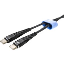 Wishora Store Type-C To Type-C Pd 5A 100W Örgülü Hızlı Şarj ve Data Kablosu 2 Metre