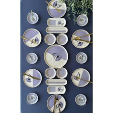 Wishora Store Gelincik Model 6 Kişilik 21 Parça Çay Tabaklı Kahvaltı Takımı