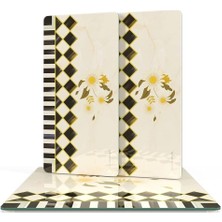 Wishora Store Cam Sunum Servis Tabağı 3'lü Kare Set Mackenzie Vintage Daisy