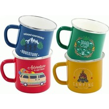 Wishora Store Retro Emaye Kupa Bardak Adventure 330 Cc, Dayanıklı Kamp Ekipmanları, Kamp Aksesuarları, Açık Hava Sporları, Doğa Sporları, Yürüyüş