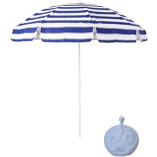 Wishora Store Şemsiyesi 2.10 Metre Gölgelik Balkon Bahçe Teras Piknik Şemsiye Mavi 16 Litre Su Bidonu