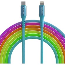 Wishora Store C58 Pd Usb-C To Lightning 20W LED Işıklı Şarj ve Data Kablosu 1.2m Çok Renkli