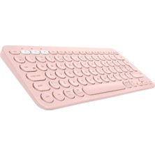 Wishora Store Tablet Telefon Bilgisayar Için Yuvarlak Tuşlu Bluetooth Kablosuz Klavye Android Ios Windows Uyumlu - AL3048 Pembe