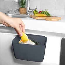 Wishora Store Org-50 Dolap Kapağına Asılabilir Pratik Çöp Kutusu - Tezgah Üstü Çöp Kovası Antrasit