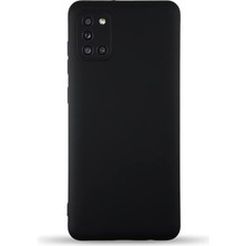 Wishora Store Iletişim Samsung Galaxy A31 ile Uyumlu Kapak Içi Kadife Kamera Korumalı Lansman Silikon Kılıf - Siyah