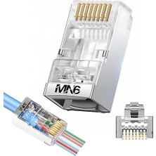 Wishora Store M117XF Cat6 Jack/35 Adet-Metal Ez/yeni Nesil RJ45 Cat6-8p/8c Açık Uçlu/cat6 Konnektör (Cat6 Metal Ez Jack, 35)