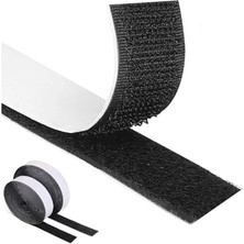 Wishora Store Evi Yapışkanlı Cırt Bant Siyah Kendinden Yapışkanlı Cırt Cırtlı Bant (20MM x 1metre)