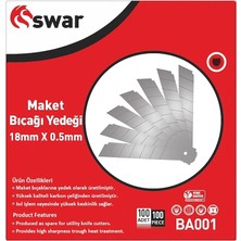 Wishora Store Maket Bıçağı Yedeği, 18 mm x 0,5 Mm, Karbon Çelik, Ultra Keskin, Dayanıklı Uç, 7 Kırımlı, Endüstriyel Kesici Bıçak, Yedek Parça, Ince Detay Kesim (Standart, Adet, 10)