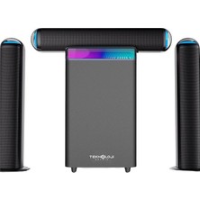 Wishora Store 3+1 Soundbar Ev Sinema Sistemi Stereo Hd Ses Kalitesi Rgb Kablolu 45W Amfi 15WX3 Soundbar