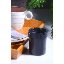 Wishora Store 1 Adet Koku Yapmaz Çakmaklık Hazneli Siyah Plastik Küllük Oto Kül Tablası Kül Tabağı
