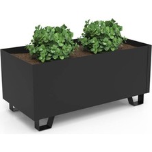 Wishora Store Metal Saksı Büyük Boy (Siyah)