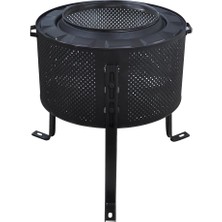 Wishora Store Mekan Bahçe Şöminesi Ateş Çukuru Siyah Renk Statik Boyalı Fırınlanmış