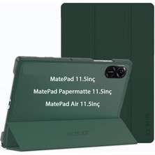 Wishora Store Matepad Air 11.5 Inç ile Uyumlu Kılıf Pu Deri Smart Standlı Case Koyu Yeşil