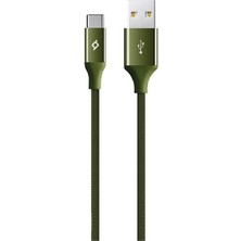 Wishora Store Alumicable Type-C 120CM Şarj Kablosu - Haki Yeşili (2DK18HY)