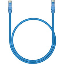 Wishora Store Simple Is Beauty GB007 Cat6 Ethernet Kablosu, 1000MBPS, RJ45, 250 Mhz Bant Genişliği, Gigabit Hızı, Utp, 1 Metre, Mavi