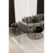 Home Plus Mobilya Çift Bacak C Orta & C Zigon Set Siyah Ayak Siyah Ayna